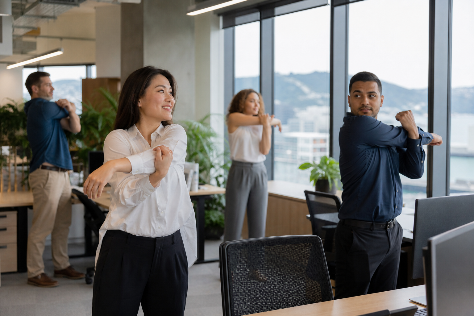 Cartilageiaplane workplace wellness session in a modern office